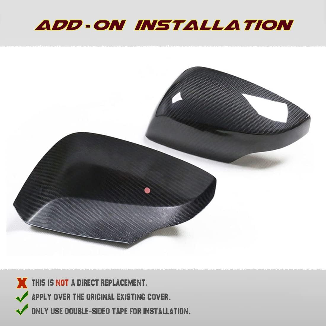 Mirror Caps Covers Fits for Subaru WRX STI 2015 2016 2017 2018 2019 2020 2021 Real Carbon Fiber Side Door Rearview Mirror Cap Trim Direct Add-on Type