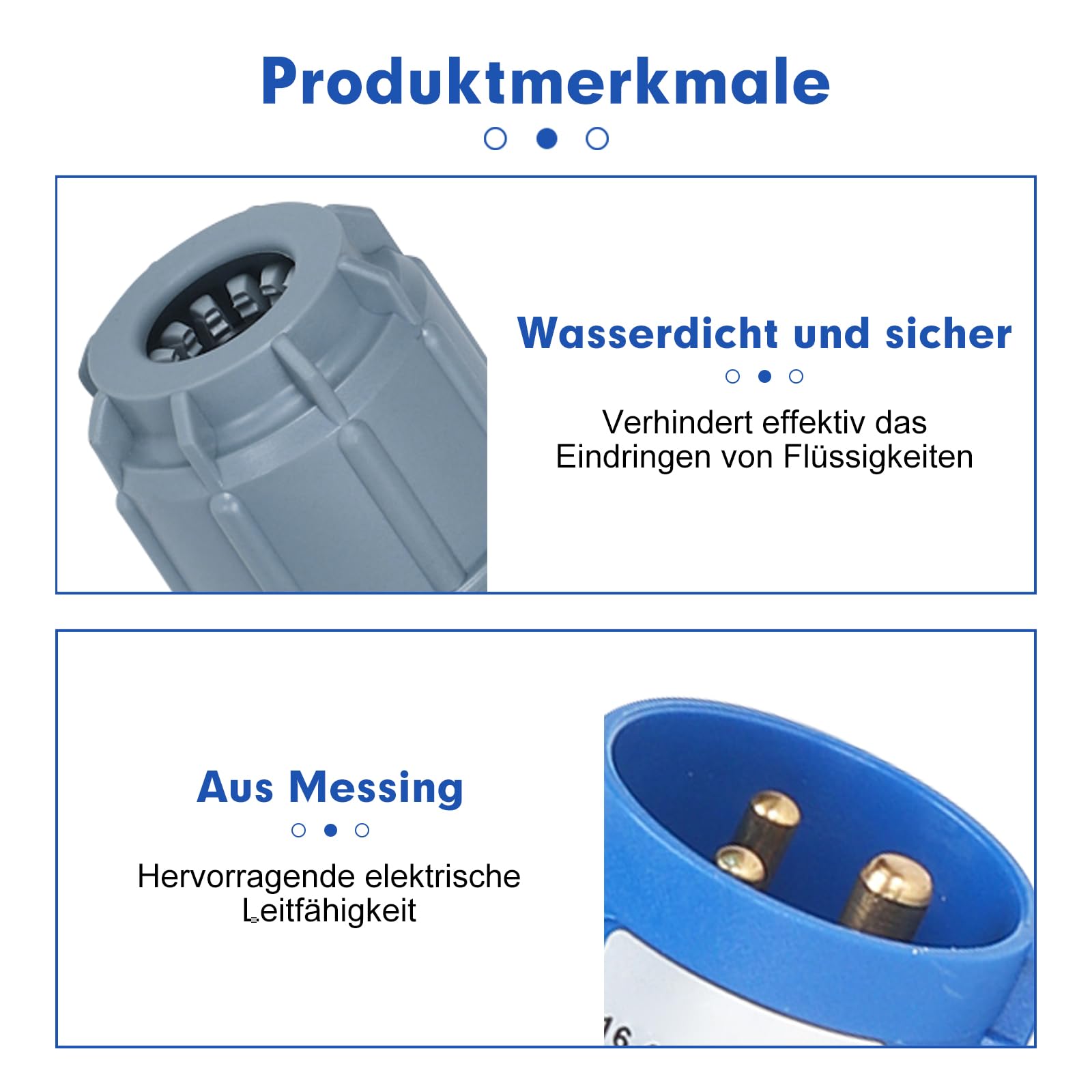 Adattatore presa Industriale,32A Adattatore CEE,Prolunga Campeggio,Splitter di Alimentazione a 2 vie,IP44,per Uso Esterno Camper Campeggio