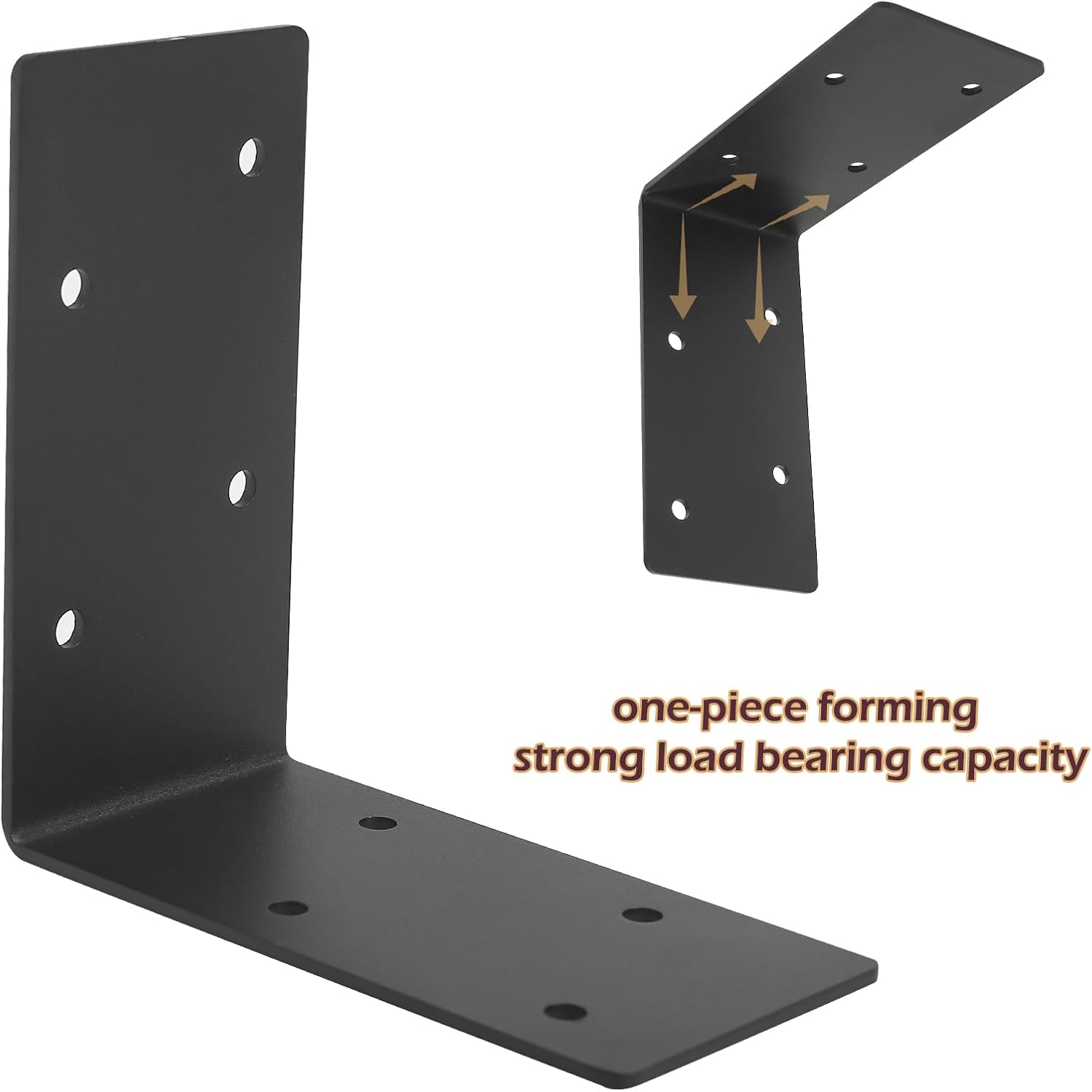 4 PCS Heavy Duty Steel Corner Brackets, 6"x6"x3"L Right Angle Bracket,DIY L Shelf Brackets,90 Degree Post Bracket,Metal Joint Timber Connector Support for Wood Shelves,Furniture…