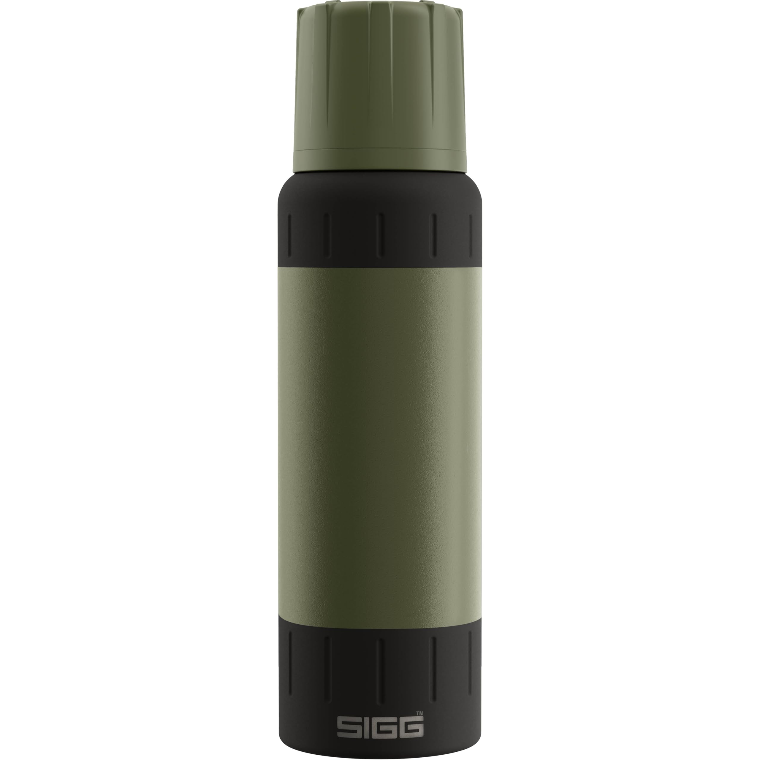 SIGG – Stainless Steel Insulated Water Bottle – Thermos Bottle Alpine Star Roasted Green, with Cup – 27hr Hot, 100hr Cold – Compact & Robust – Leakproof – BPA-Free – Outdoor, Camping & Hiking – 1L