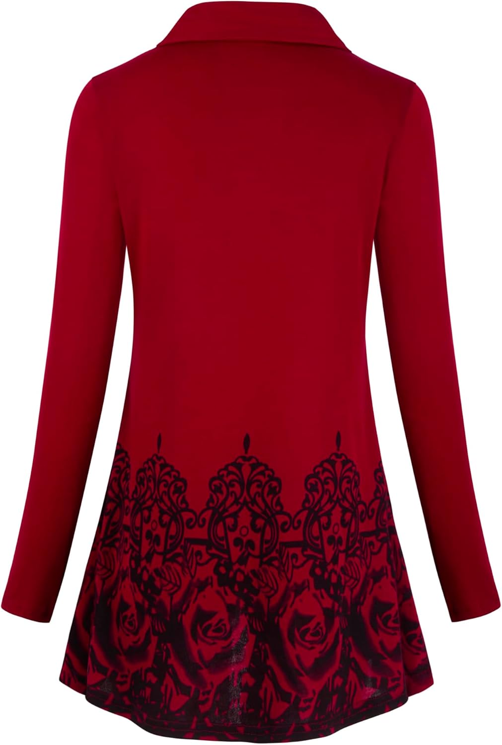 Miusey Women's Long Sleeve Cowl Neck Form Fitting Casual Tunic Top Blouse - Image 4