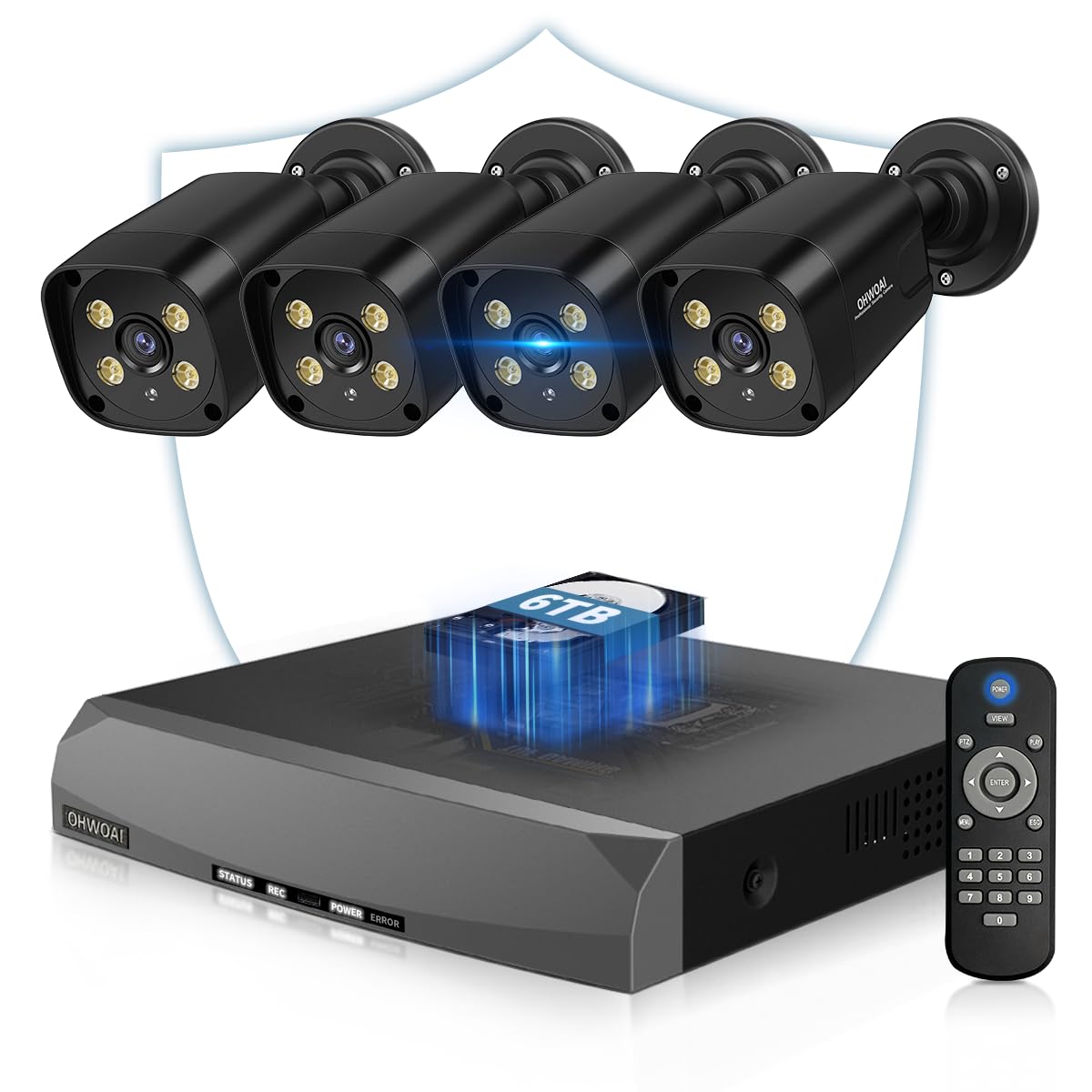 Amazon.co.jp: OHWOAI 4台セット PoE防犯カメラ 屋外用 4K 800万画素