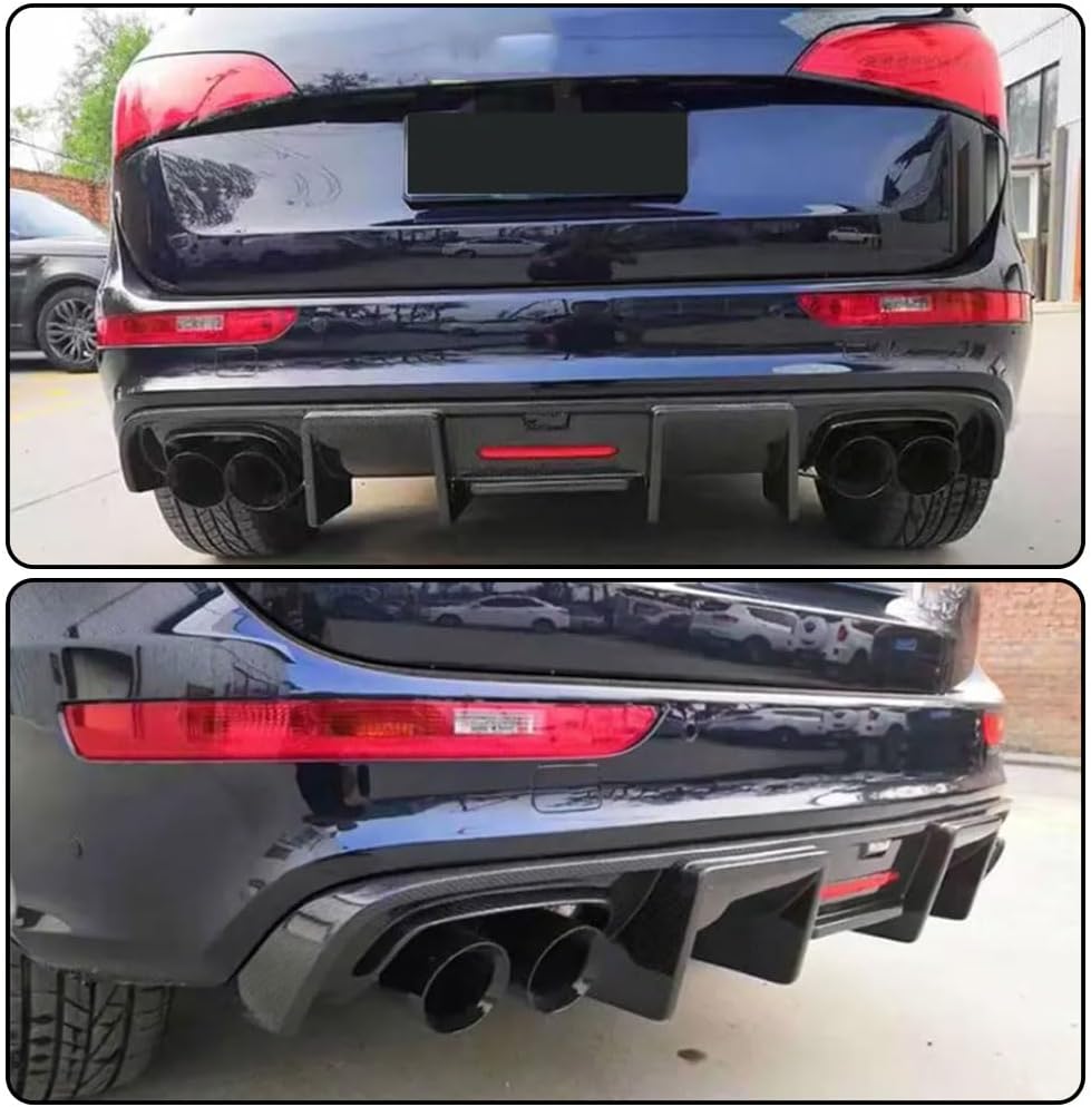 Real Carbon Fiber Rear Diffuser for Audi Q5 2012-2018 Rear Lip Diffuser Protector Lower Bumper Lip Spoiler Body Kit Factory Outlet