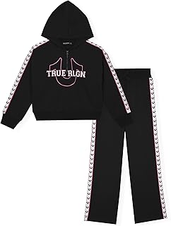 Girls 2 Piece Fleece Hooded Jogger Set – Zip-Front Hoodie & Sweatpants Outfit