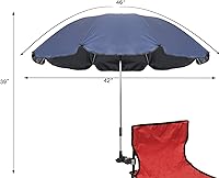 Vista 2 de Sombrilla para silla con abrazadera, 46 pulgadas UPF 50+ con clip para patio, sillas de playa, cochecitos, sillas de ruedas, carritos de golf