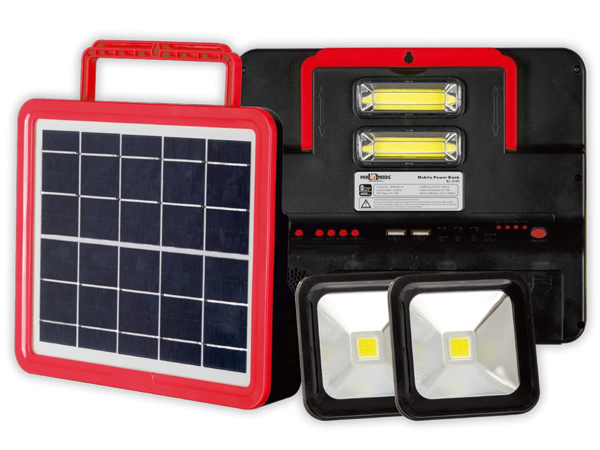Pick Ur Needs Emergency Rechargeable Solar Lighting System with Radio & BT Music Function (RED) (B0C7NPR4KJ) Amazon Price History, Amazon Price Tracker