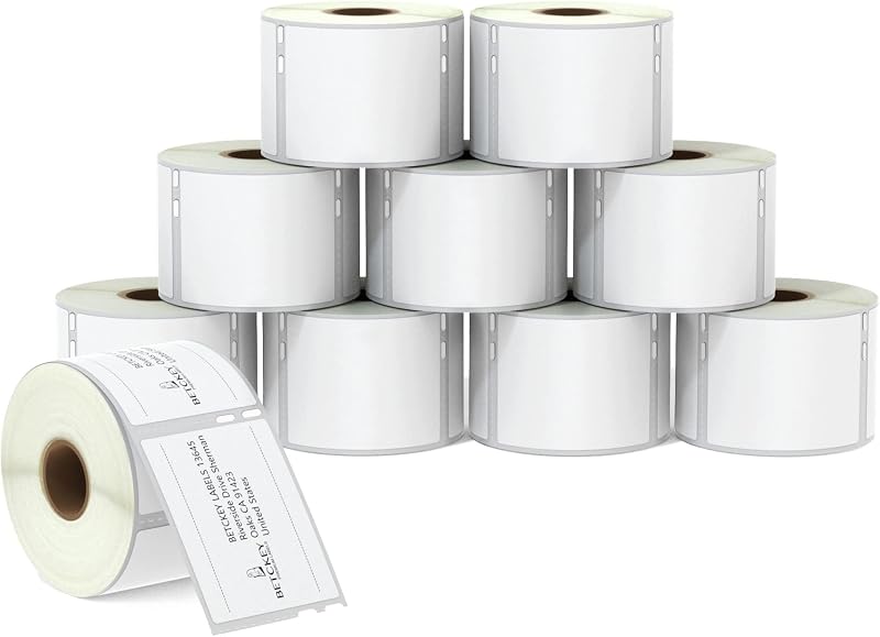 Replace for DYMO 30324 (2-1/8" x 2-3/4") Large Labels,[10 Rolls] | Compatible with DYMO Labelwriter 450, 4XL, Rollo & Zebra Printers, 4000 Labels, Perforated, Not Fit 550 5XL