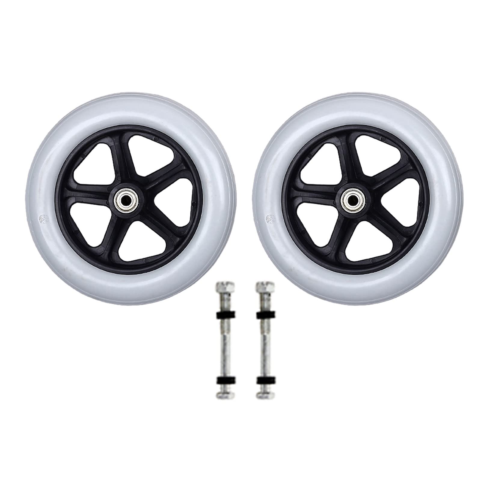 2pcs 6/7/8" Wheelchair Caster Front Wheel Replacement Tire Wheel Wheelchair Accessories Abrasion Resistant Caster