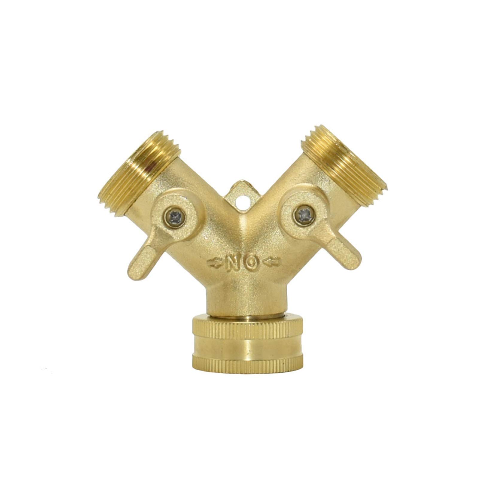 Accesorios para tuberías de riego, Manguera de jardín riego por Goteo latón Y colector 3/4 Pulgadas roscado 5/8 Cobre Conector rápido 2 vías