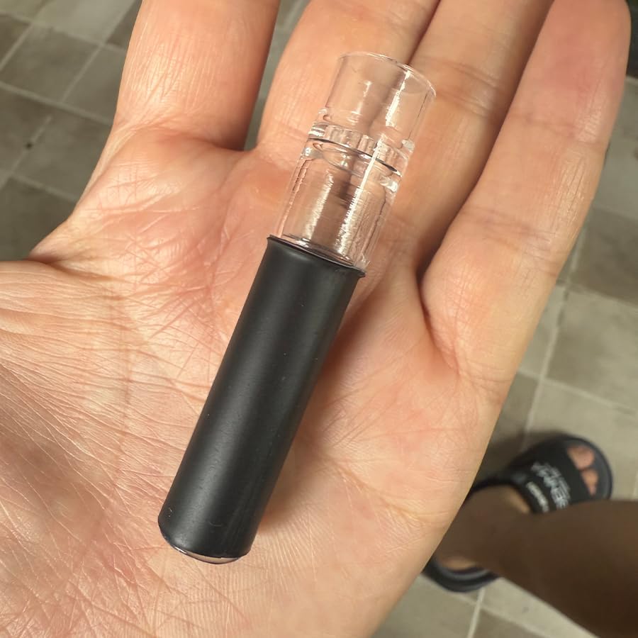 Glass Stem Tubes,Shatterproof Black Wrap Insulated Laboratory Glass Tube Stems with 5 Metal Pipe Screen (70mm/2.8inch, 3)