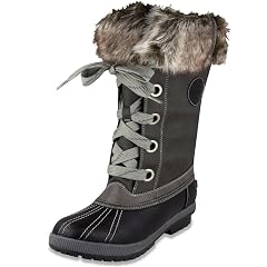 LONDON FOG Womens Melton Cold Weather Snow Boot