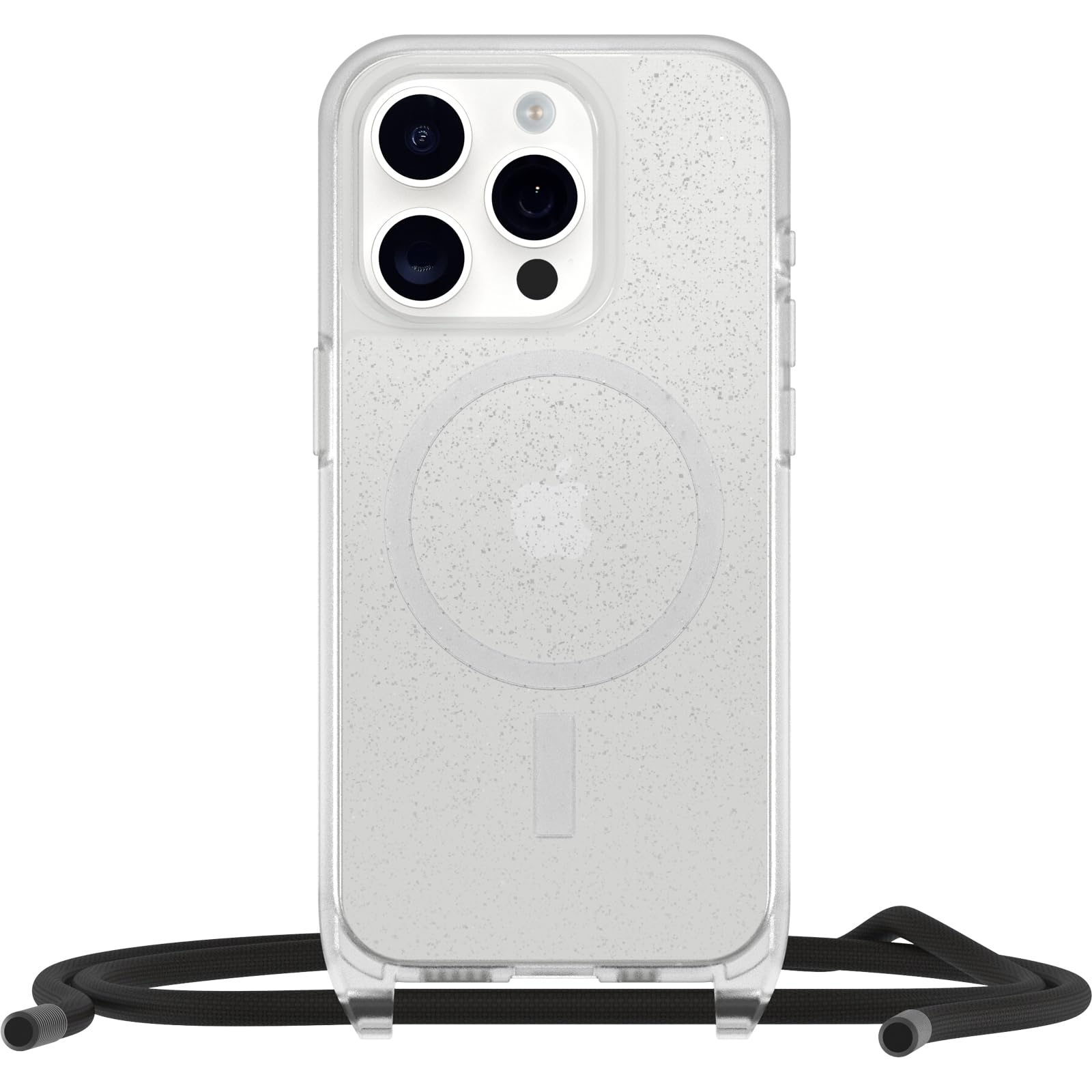 OtterBox Cover React Necklace con MagSafe per iPhone 15 Pro, resistente a shock con cordino a collana, adattabile e intercambiabile, testata a norme MIL STD 810G, Stardust, Senza Retail Package
