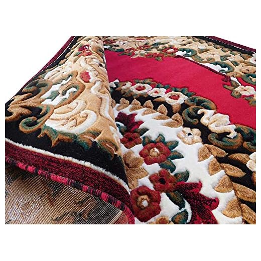 mrugs Floral Traditional Carpet For Living Room And Hall (Maroon, Acrylic, 5 x 7 Feet)