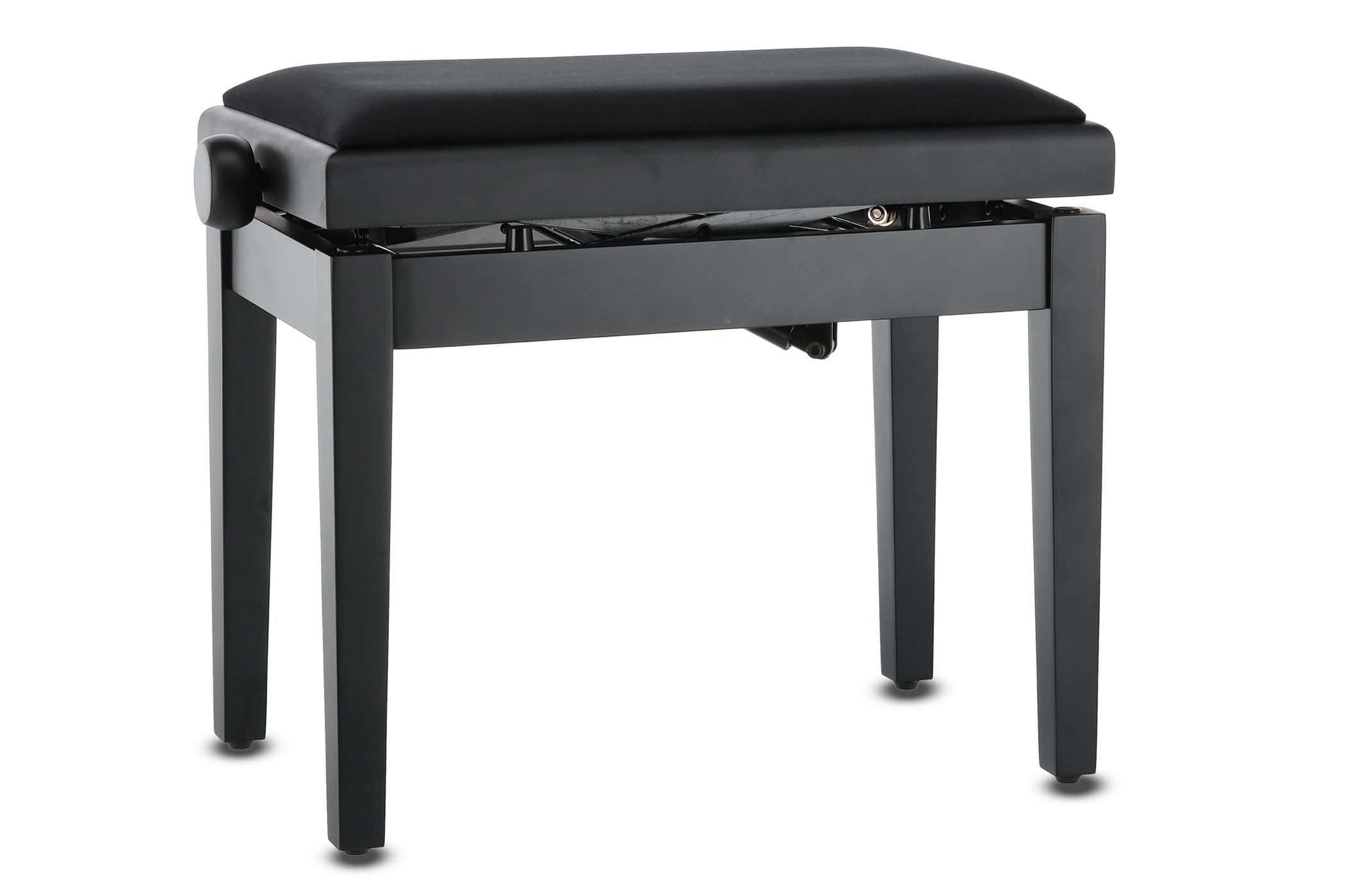GEWA Autolift Deluxe Piano Stool with Comfortable Height Adjustment, Solid Wood, Matte Black