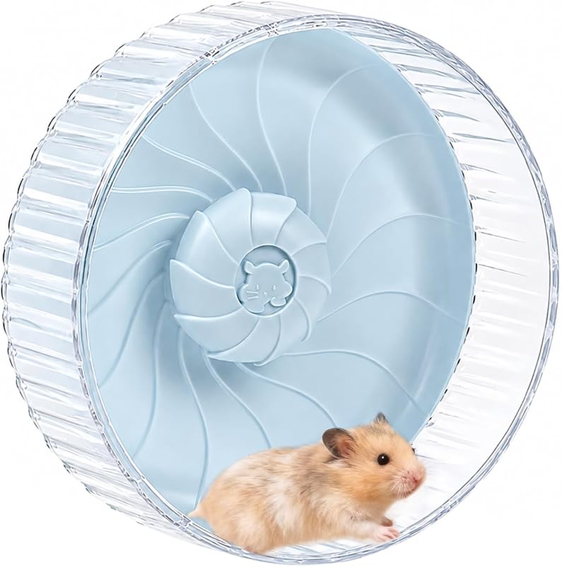 Roda de Exercício Silenciosa para Hamster BREENHILL, Instalação na Gaiola, Azul – 21 cm
