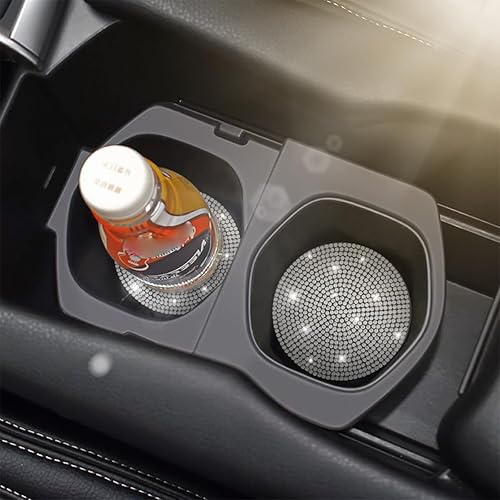 Miniatura 5 de Osilly Bling Car Cup Holder Coaster, 2 Pack Crystal Rhinestone Anti-Slip Insert Coasters, Universal 2.75 Inch Fashion Automotive Cup Mat, Car
