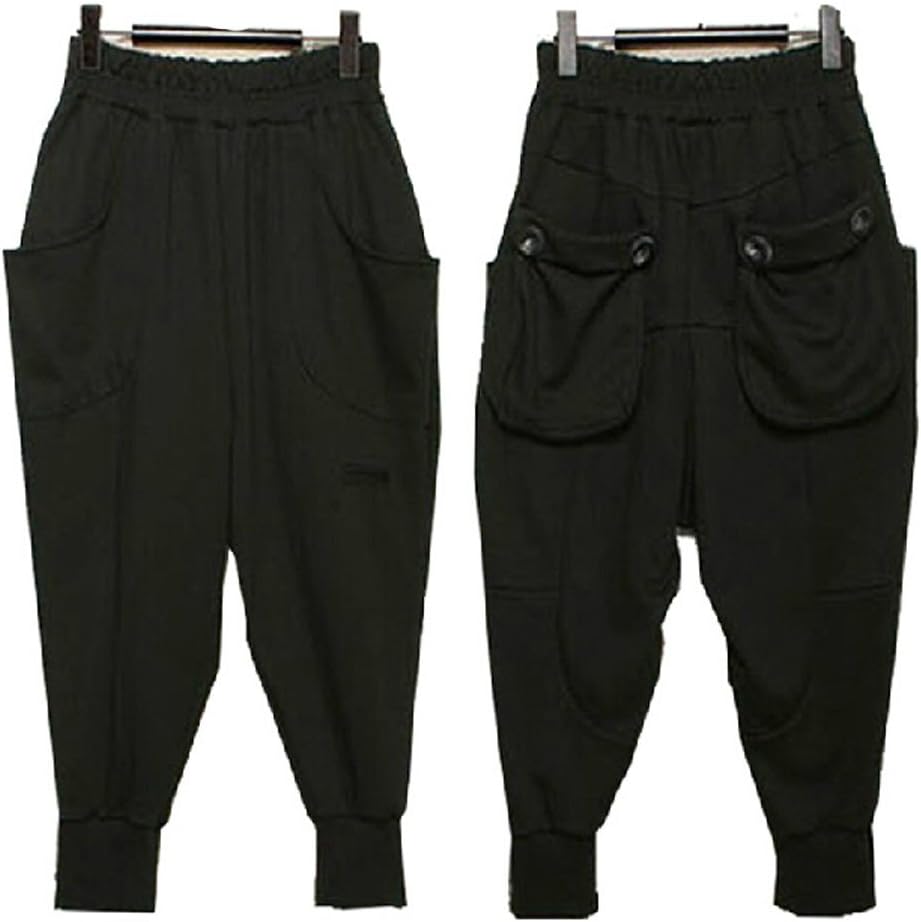 Miaokalin Men's Summer Plus Size Hip-Hop Sport Harem Short Pants XL Black