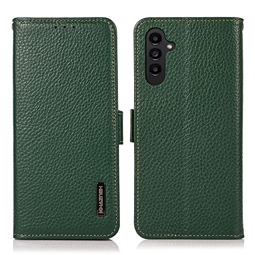 Coque Samsung Galaxy A17 5G étui anti-rayure avec portefeuille anti-vol RFID vert forêt