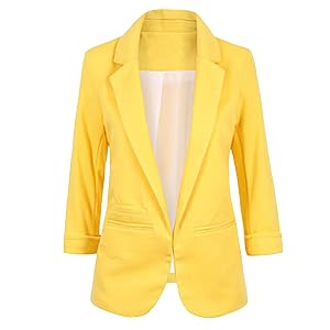 Blazer Jackets for Women Dressy 3 4 Sleeve Blazers Casual Slim Fit Open Front Work Business Office Blazer