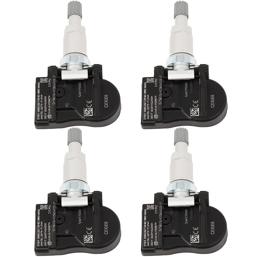 4Pcs Tire Pressure Sensor 315MHz Snap-in Replacement for Jaguar S-Type 2008,for Land Rover LR2 2008-2015,for Land Rover LR3 2006-2009,for Land Rover LR4 2010-2011 More Replaces C2C41656 974-031