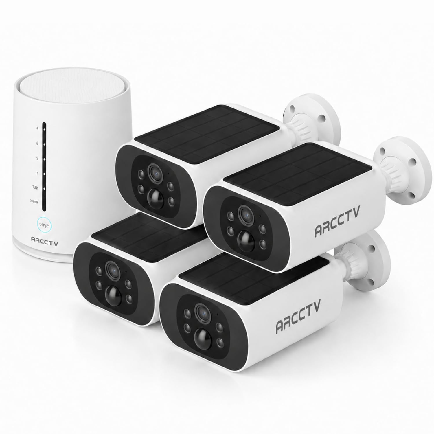 ARCCTV Camera Surveillance Extérieure Solaire, 2,4G/5G WiFi Caméra, Kit C3