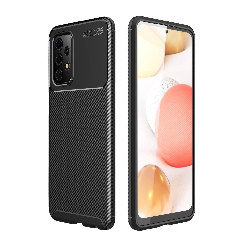 Nevarium Samsung Galaxy A52S Uyumlu Kılıf Karbon Dokulu Silikon Focus - Siyah