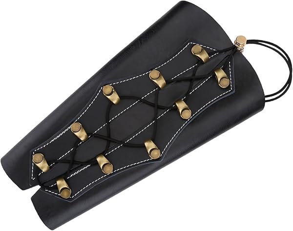 Keenso Protector de Brazo de Tiro con Arco, Protector de Brazo de Cuero de PU Ajustable Duradero Protector de Brazo Accesorio de Aparejos para Entrenamiento de Arco Tradicional recurvo - 1