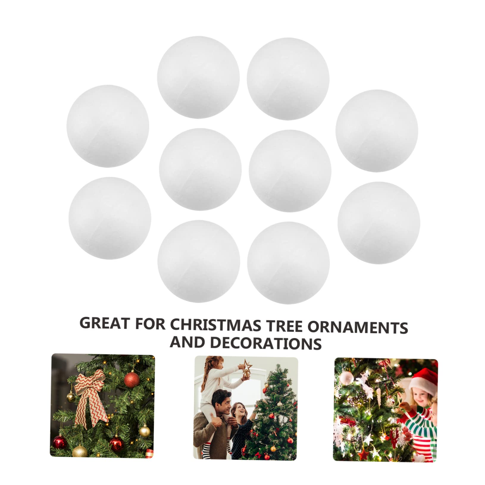 DOITOOL 10 Palline di Schiuma Artigianali Palline di Schiuma Grandi Sfere di Polistirolo Natalizie Piccole Sfere di Schiuma Artigianali Ornamenti Rotondi Decorazioni Decorative