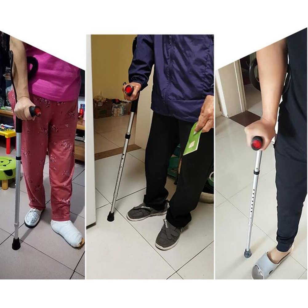 Stampelle pieghevoli regolabili per avambraccio per adulti Stampelle in alluminio leggero per altezza 140 190 cm Polsini aperti Colore: 1 unità
