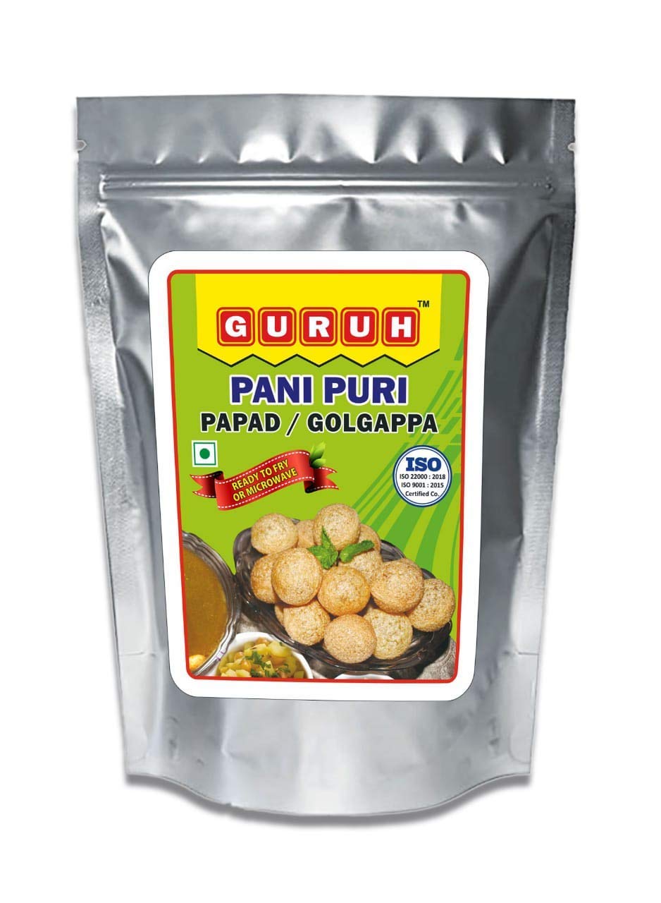 Authentic Indian Snack: Guruh® Panipuri - Ready-to-eat, Perfect for Parties and Gatherings (400 Gram)