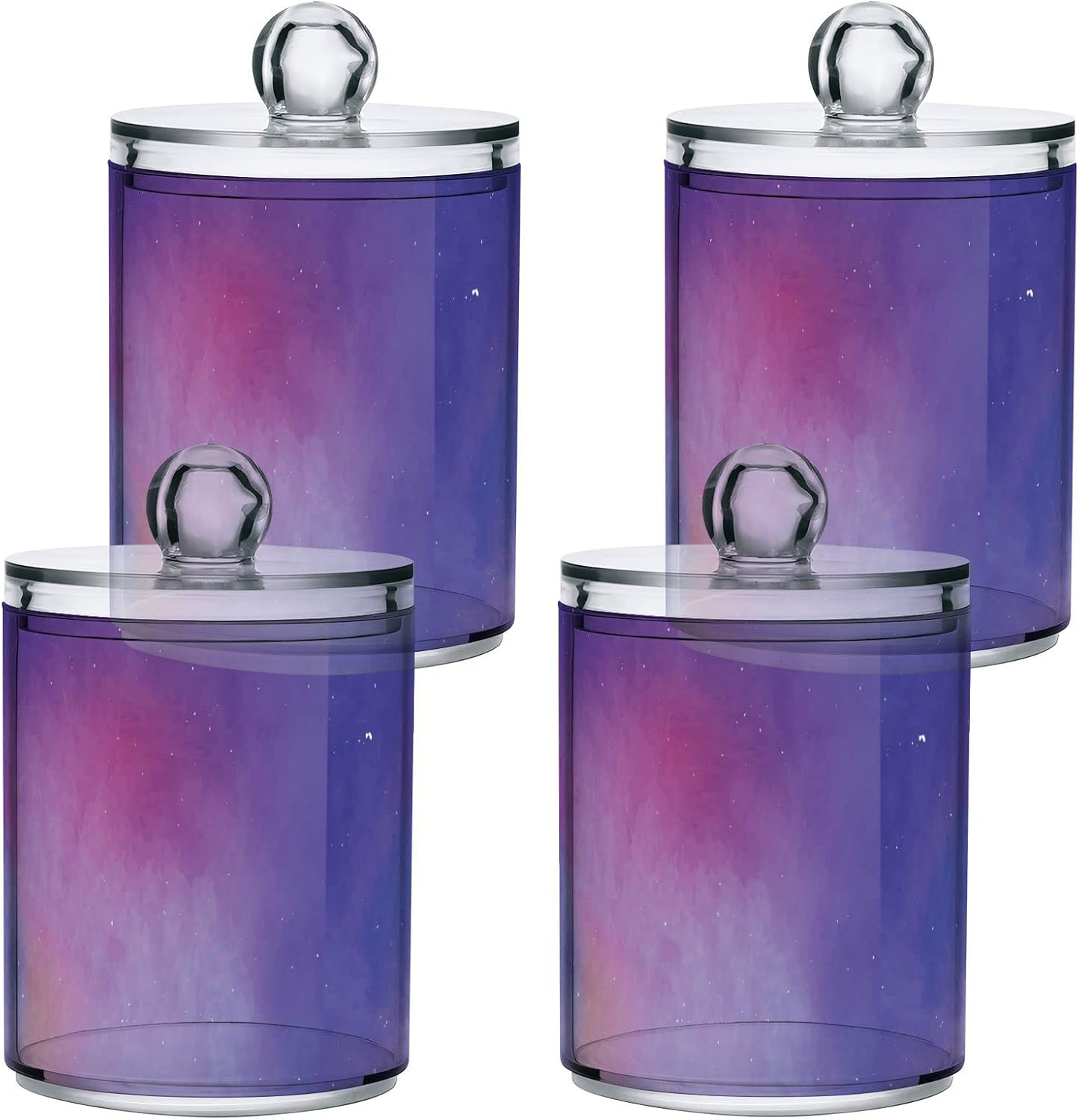 Galaxy Purple 2PCS Airtight Transparent Glass Storage Jar, Food Storage Container Glass, Can Store Candy, Salt, Coffee Beans, With lid, Easy To Use… image 2