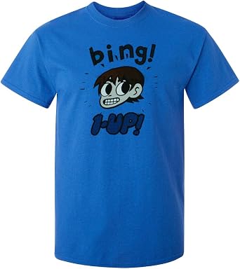 Scott Pilgrim vs. The World Bing 1 Up Mens T-Shirt 2X Blue