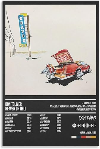 DAXXIN Don Toliver - Póster de 3 lienzos en lienzo con diseño de cielo o infierno, pintura artística decorativa para pared, sala de estar,