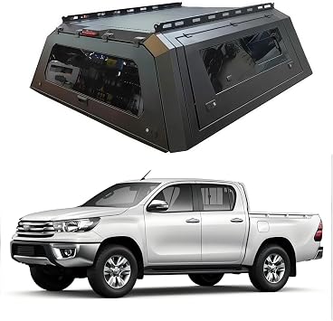 Truck Topper Compatible for Mitisubishi L200 2024 Compatible for GMC Sierra Short Bed,Hardtop Aluminum Pickup Canopy,Lockable No-Drill Install ,All-Weather Overland Ready