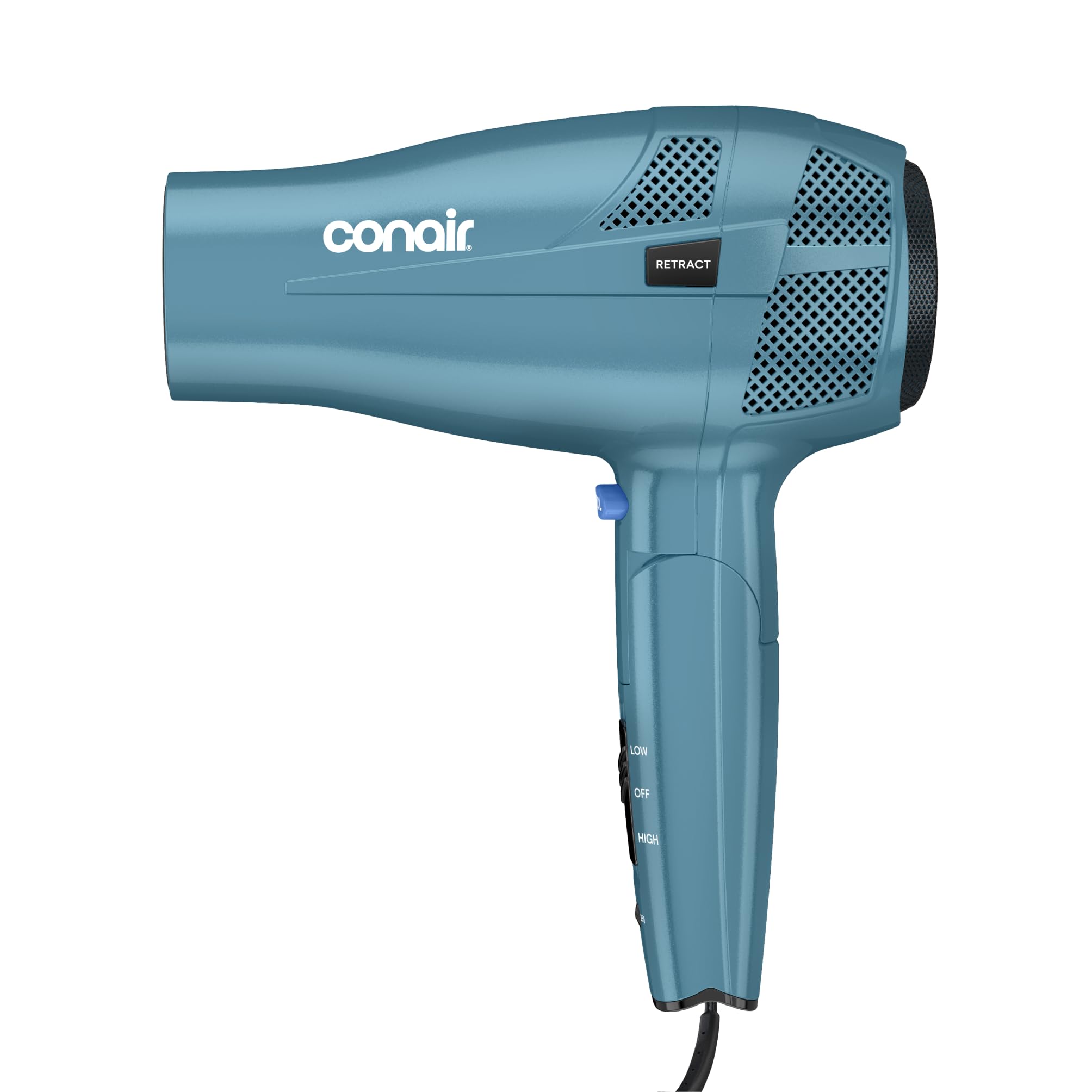 Conair Secador de cabelo com cabo dobrável e cabo retrátil, secador de cabelo de viagem