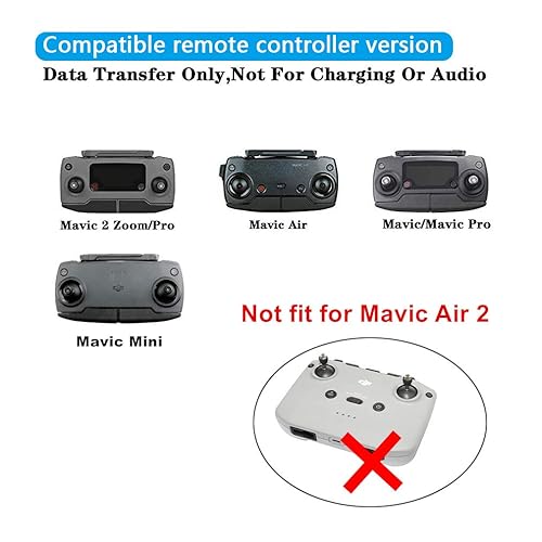 Miniatura 2 de Hanatora Cable de control remoto Micro AB a iOS de 3.66 pulgadas para DJI Mavic Mini, Mini SE, Mavic 2 Pro/Zoom, Mavic Air, Mavic Pro Platinum,
