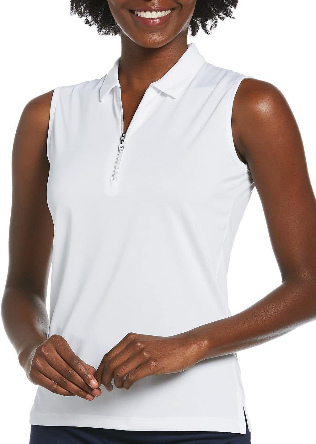 Callawaywomens Quarter Zip Heather Sleeveless Golf Polo Shirt Golf Shirt