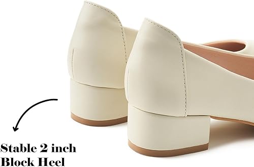 Miniatura 6 de hingswink Womens Black Silver White Pumps for Women 1.4 Inch Shoes for Women Low Heel Closed Toe Dress Shoes for Women Comfortable Dressy Low Heel