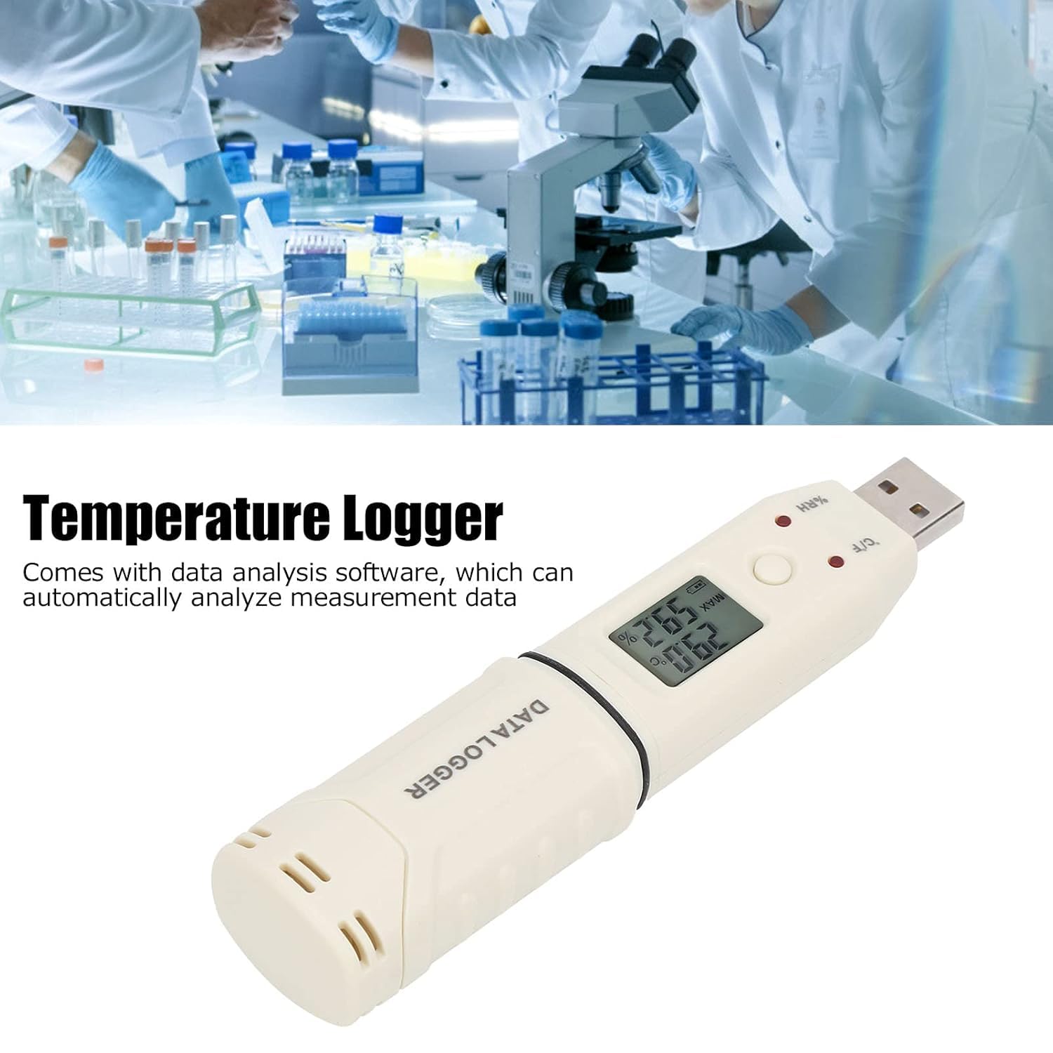 LABART Temperature Recorder, Hygrometer Data Logger USB with Certificate, GM1366 Data Logger Multi-use Temperature Data Logger USB for Temperature Monitoring in Transit with Certificate 3