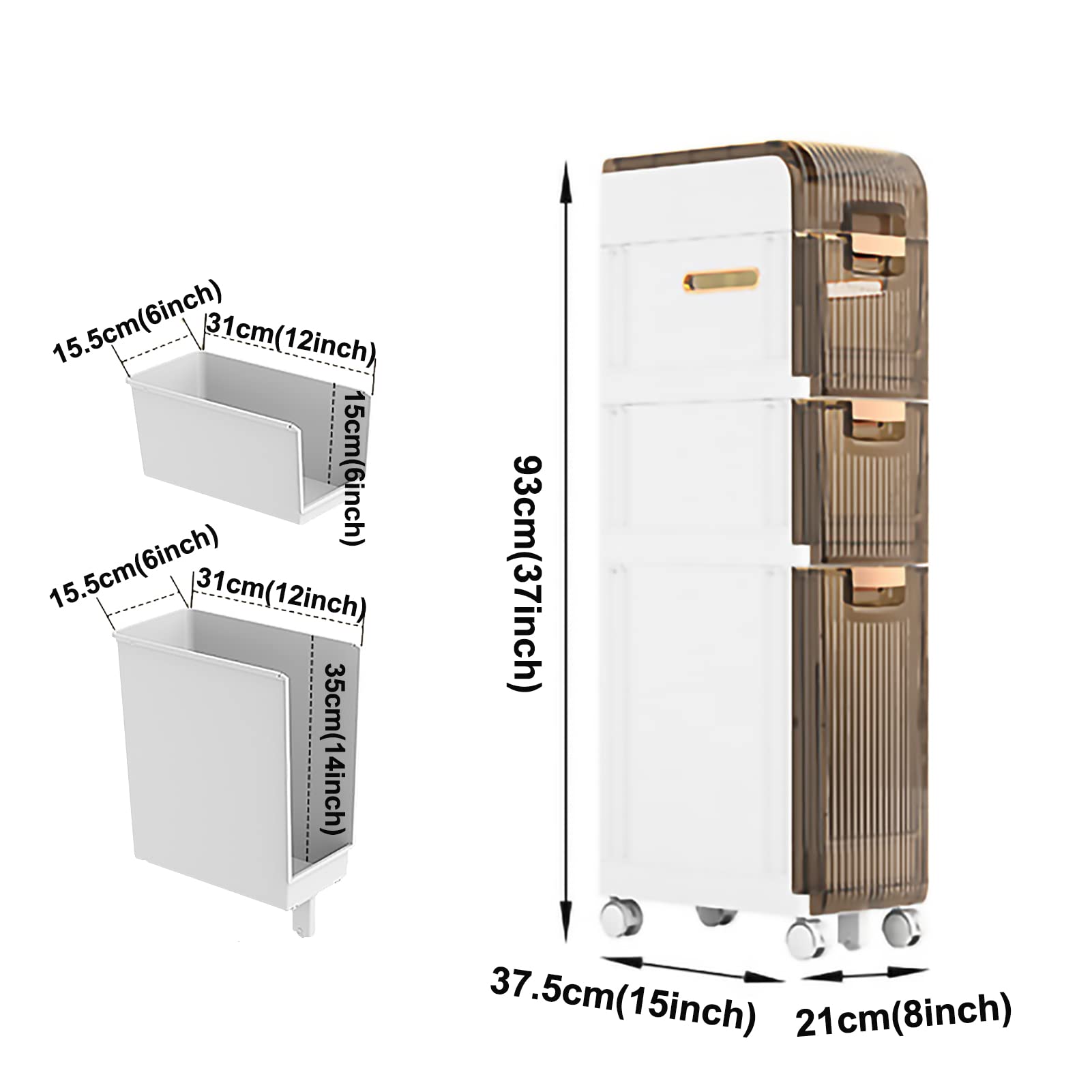 Gabinete de baño pequeño para espacios reducidos, gabinete de piso Estrecho de 3/4/5 cajones, estructura Resistente, contenedor de almacenamiento para El hogar, gabinete
