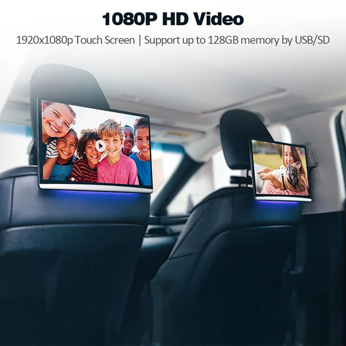 Lecteur D'appui-tête, Moniteur D'appui-tête de Voiture, Lecteur VidéO 8K Pour Android 11, 3 Go + 32 Go, éCran Tactile Ips, Prise En Charge Wifi/Bluetooth/Usb/Sd/EntréE Hdmi/Sortie Hdmi/Fm,14in