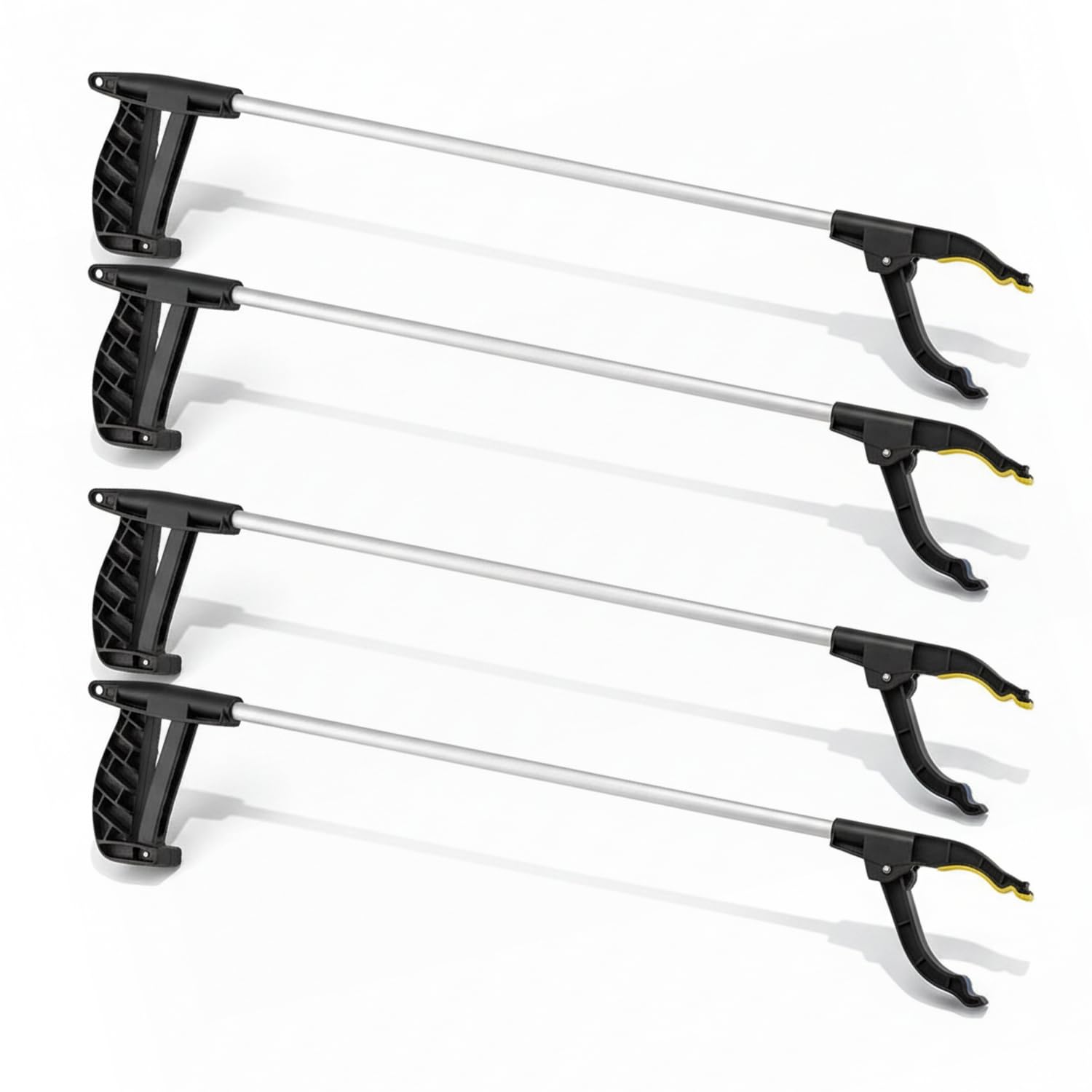 ZOPPER Litter Picker 4x 76cm - Handy & Grip Reaching Rubbish Pick Up Tool with Magnetic Tip for Volunteers, Schools, Workplaces & Environmental Projects - Family Value Pack with Storage Loops