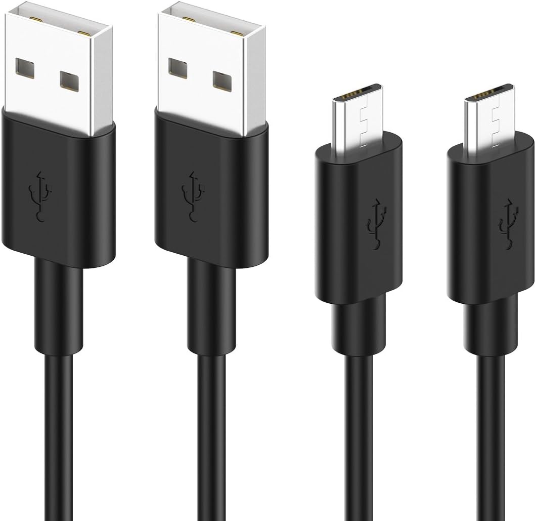 [2-Pack] AKXHX 3ft Micro USB Cable, Quick Charging and Sync Cord for Android/ Kindle/ Samsung Galaxy S7/ S6/ S5/ Edge, HTC, Nokia, Sony and More, Black