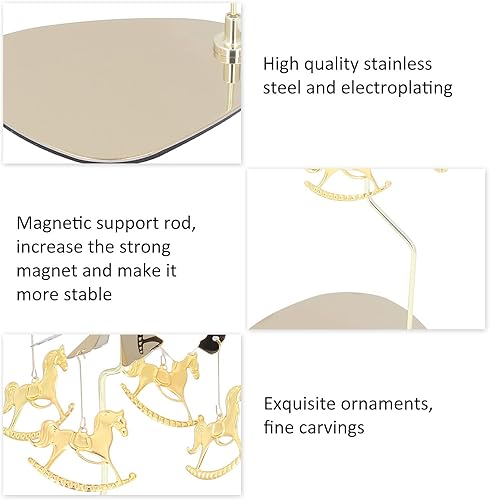 Miniatura 2 de Portavelas giratorio, bandeja magnética de acero inoxidable, juego de velas giratorias doradas, rotación automática, portavelas votivas doradas,