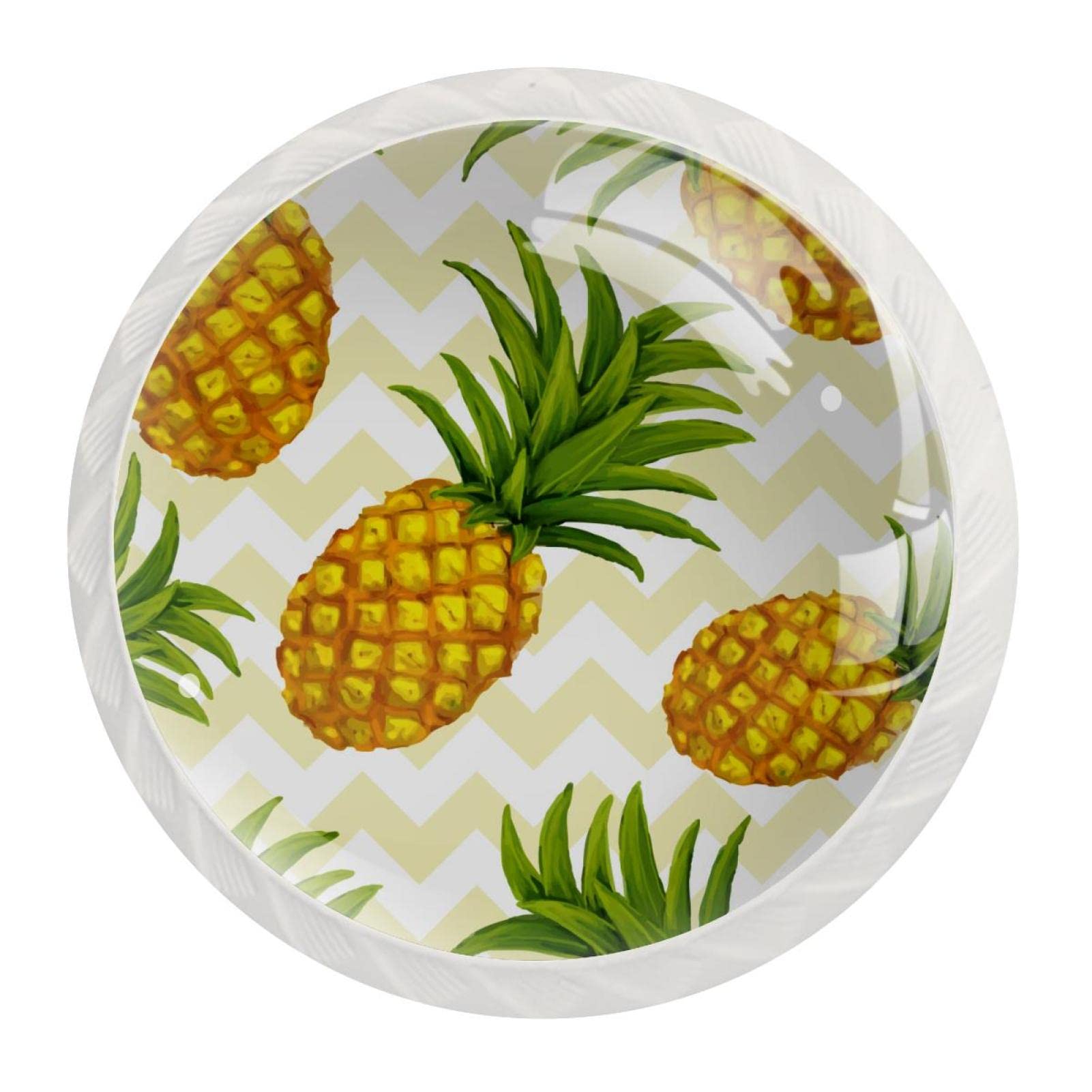 Boutons d'armoires de cuisine ananas poignées de tiroirs vagues jaunes modernes