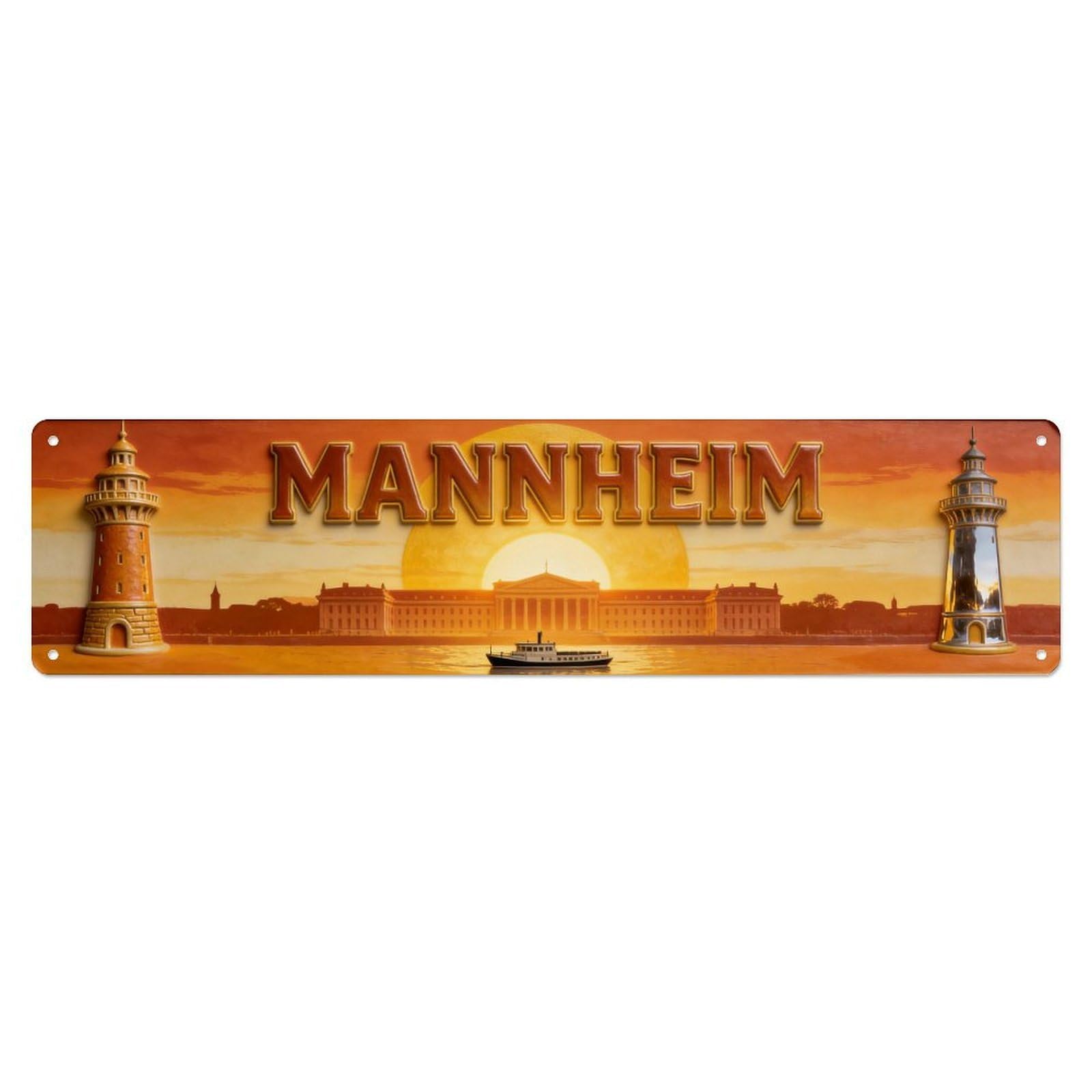 Okahys 4X16inch(10X40cm) Mannheim Germany Vintage Metal Tin Sign