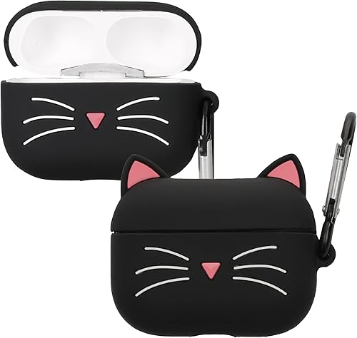 kwmobile Funda de silicona compatible con Apple Airpods Pro 2, color negro y blanco