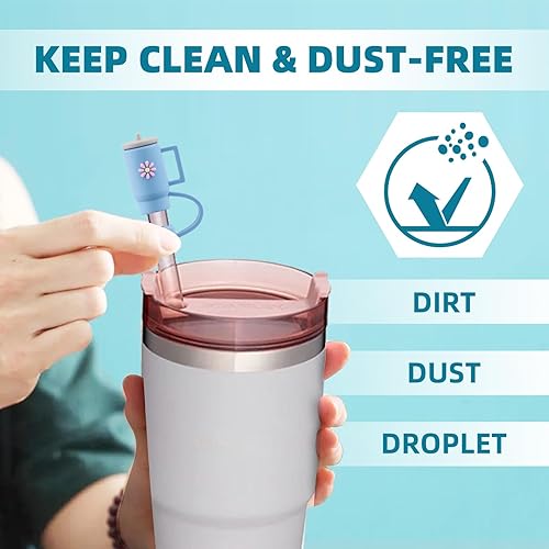 Miniatura 6 de Tapón de silicona para derrames Stanley de 4030 onzas, vaso The Quencher H2.0 Flowstate con asa para accesorios de taza, incluye tapa de pajilla,