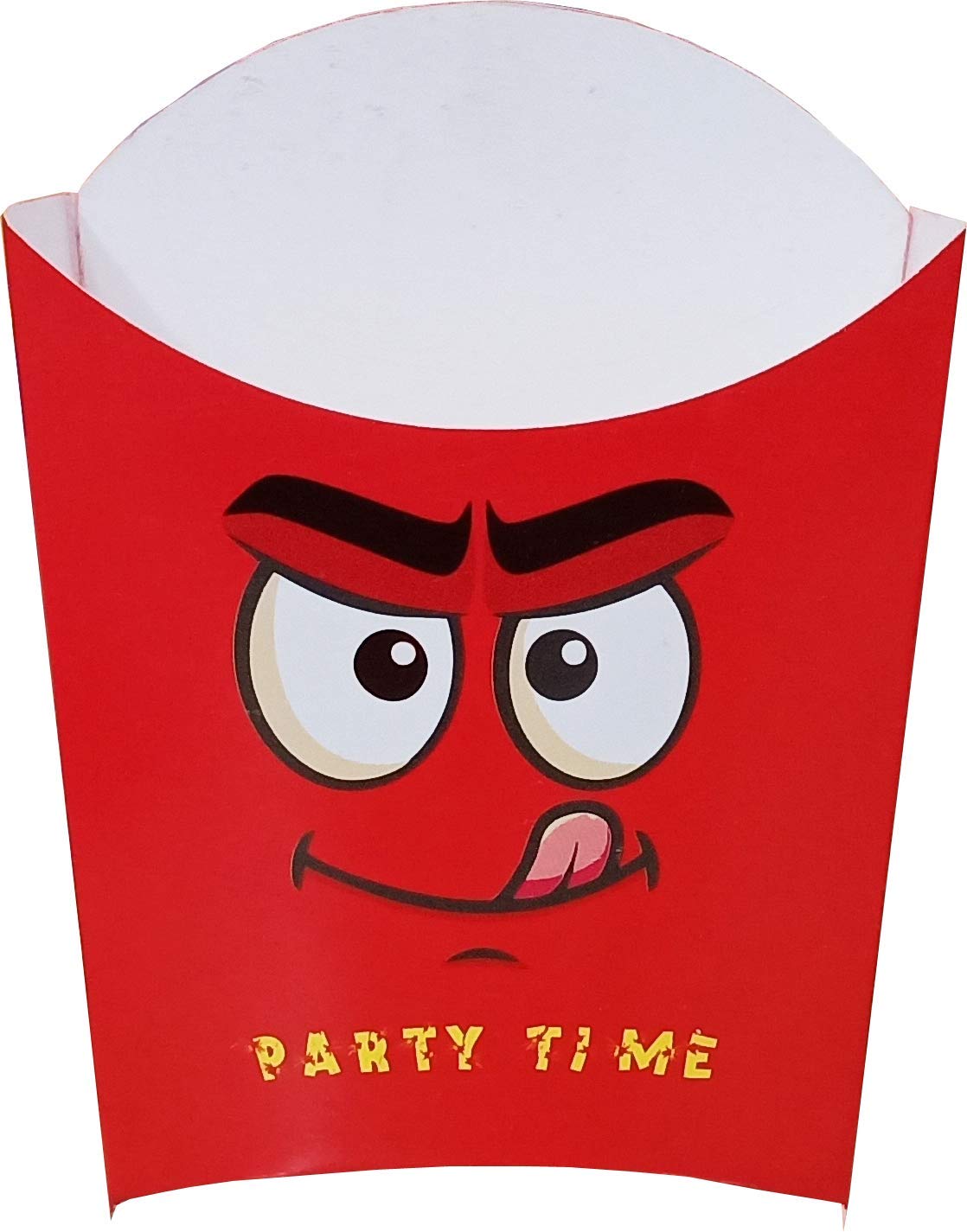 LINE 'N' CURVES Empty Snacks Holders Cups, French Fries Containers, Disposal Chips & Popcorn Box, Kid's Food Containers - 3.5x1.75x4 Inches (Pack of 50)