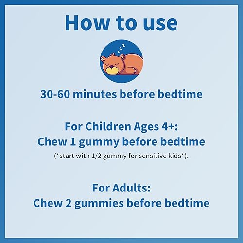 Miniatura 6 de Gomitas de glicinato de magnesio para niños, paquete doble de 120 unidades, sin azúcar, apoyo para calmar y dormir para niños con vitamina D3, B6 y